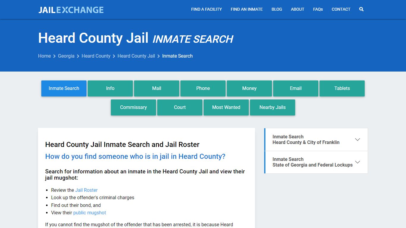 Inmate Search: Roster & Mugshots - Heard County Jail, GA