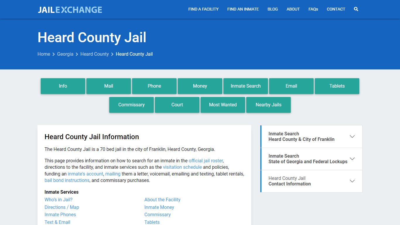 Heard County Jail, GA Inmate Search, Information