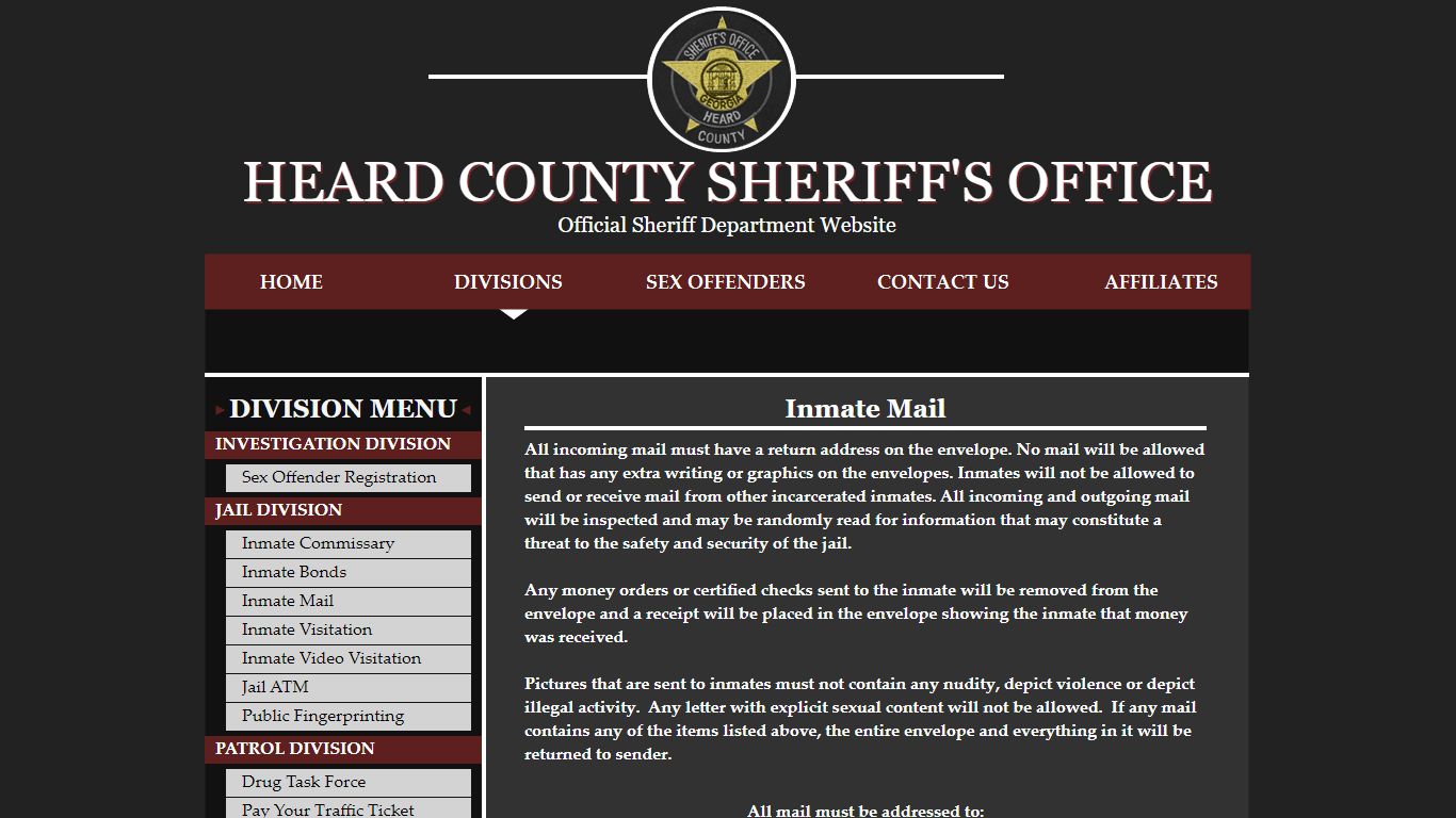 HCSO - Inmate Mail